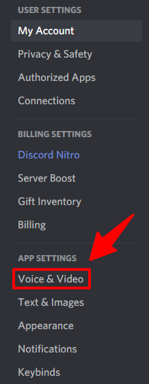 Discord setting list