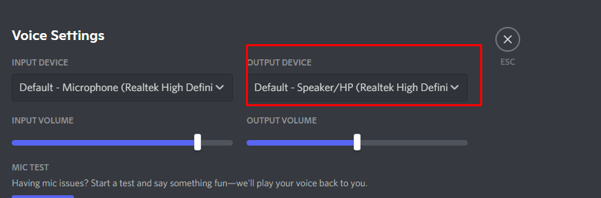 Increase output volume in discord