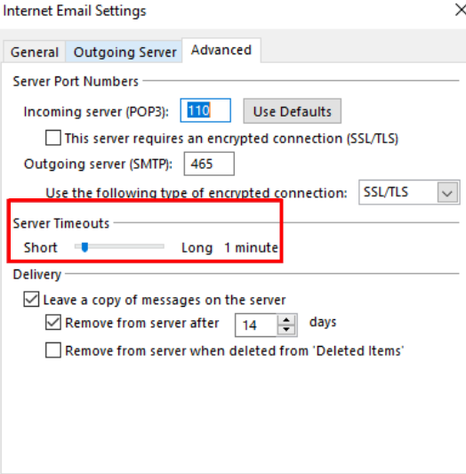Outlook error 0x800ccc0f in Windows 10