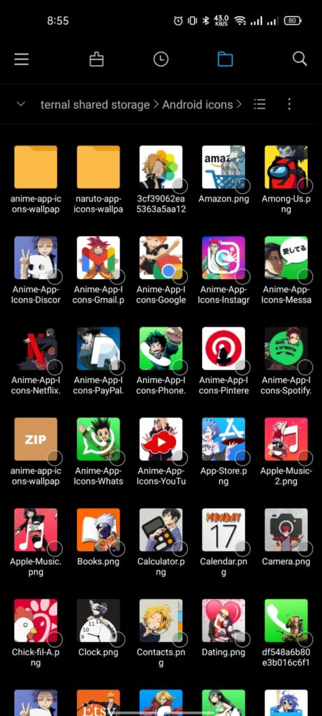 keep anime icons in separate folder