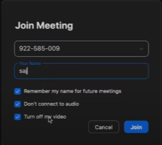  Join a Meeting option.