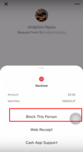 block person in cashapp