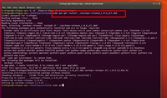 installation of nordvpn in ubuntu