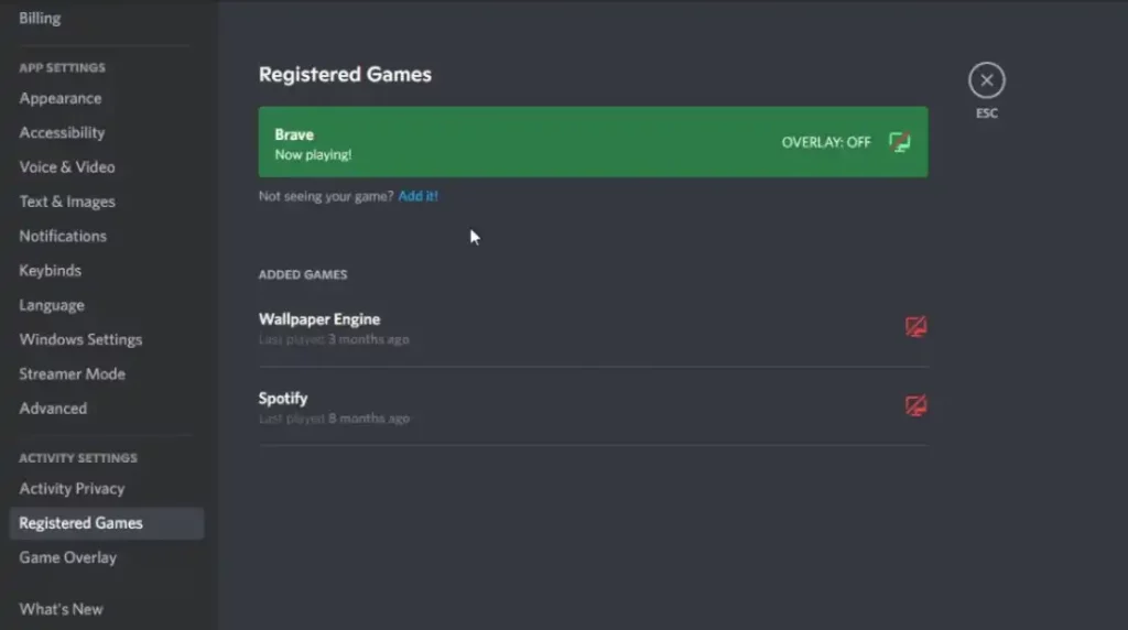 REGISTERED GAMES IN DISCORD