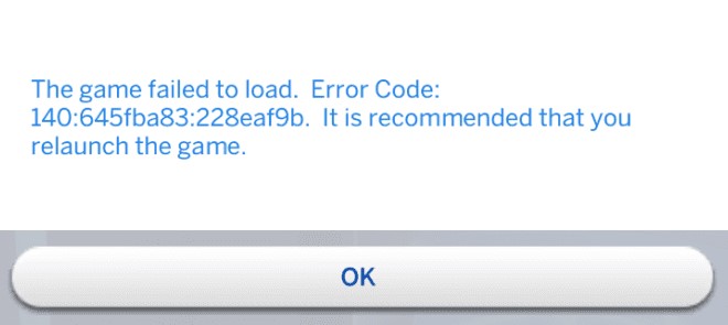 fix Sims 4 error code 140
